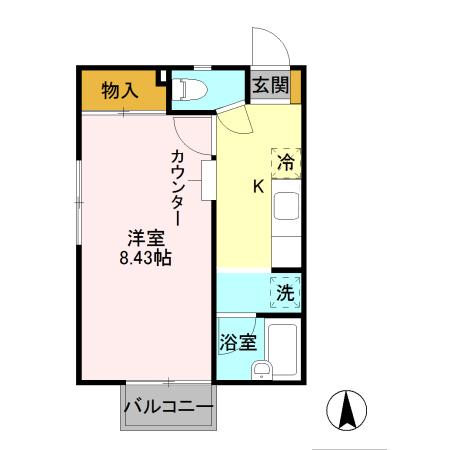 ハイツ信楽　Ｂ（203） 間取り図画像