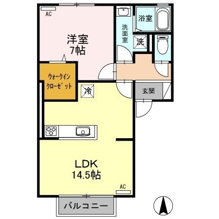 フレマリール若宮　Ａ/Ｂ/Ｃ/Ｄ（C102） 間取り図画像
