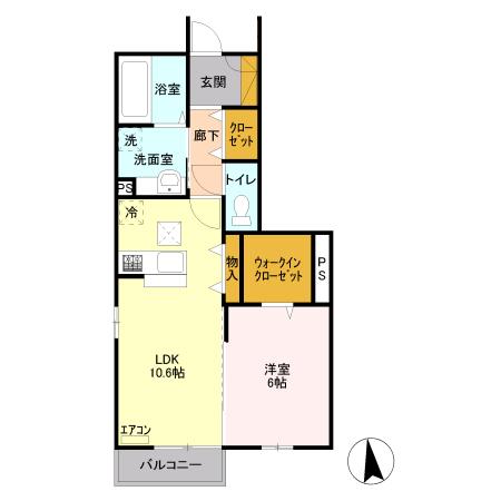 ＧＲＡＮ ＰＡＲＫ ＯＧＩＥ　Ａ（102） 間取り図画像