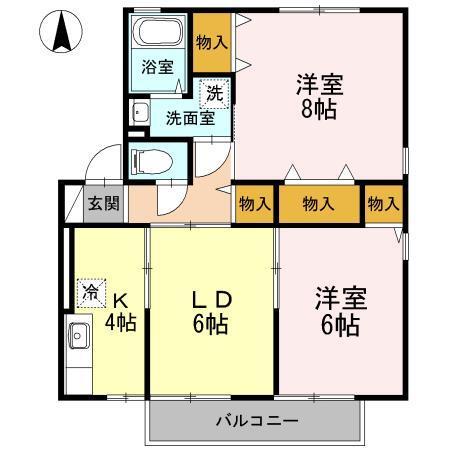 ベルジュ並柳　Ｄ（108） 間取り図画像