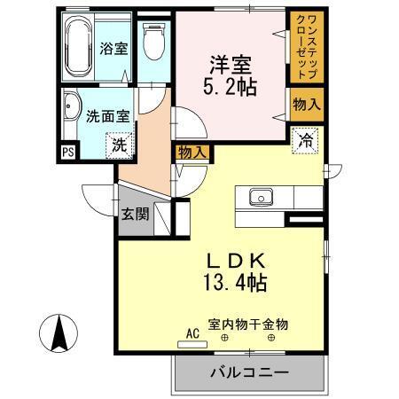 エスポワール・東和田　B（201） 間取り図画像