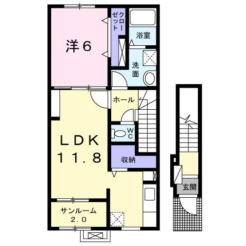 カーサ　ヴェルデ（204） 間取り図画像