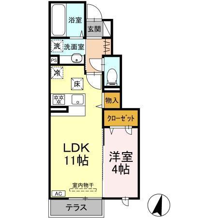 calmo luna（102） 間取り図画像
