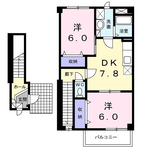ドミール高出（202） 間取り図画像