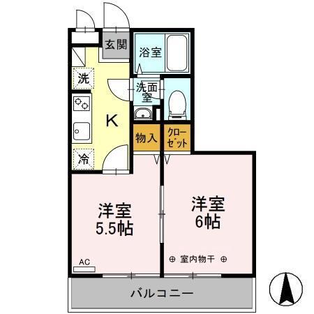 スクエアガーデン ＫＡＭＡＫＵＲＡ　Ｂ/Ｃ（C106） 間取り図画像
