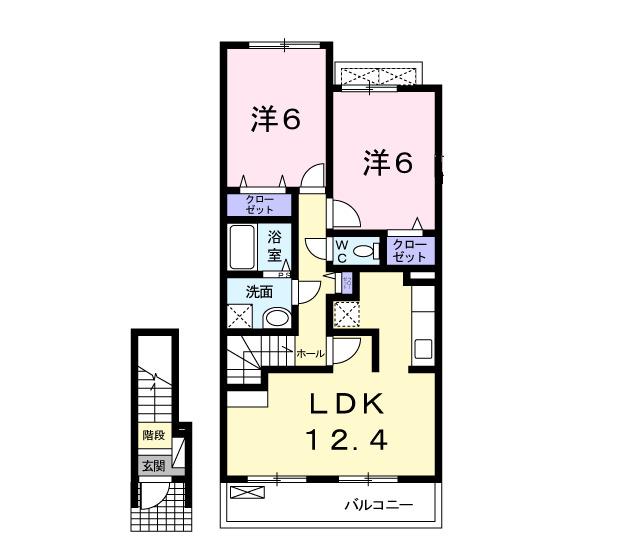 ノービレアビターレ　Ａ（202） 間取り図画像