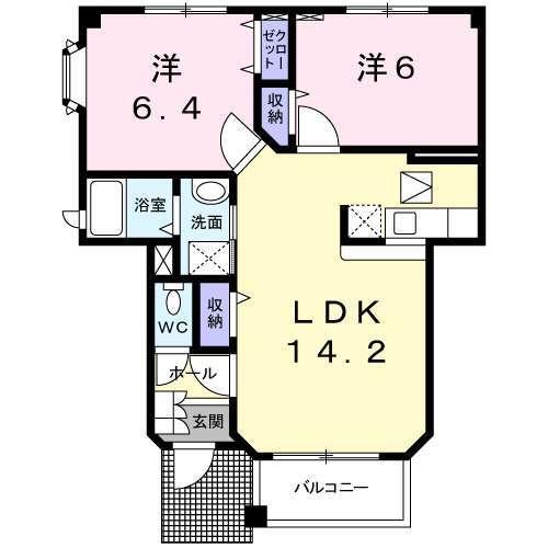 ガーデンハウス朝日山　Ｄ（101） 間取り図画像