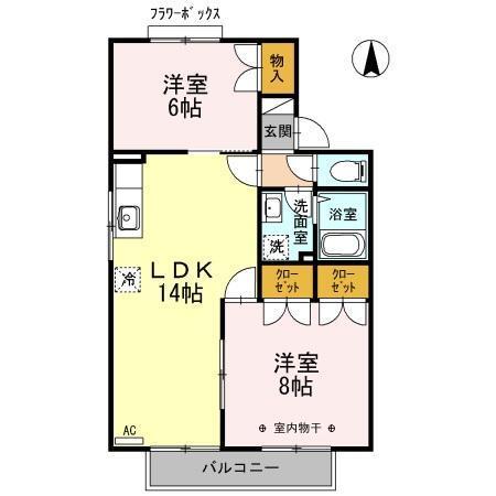 コーポラスＵ（205） 間取り図画像