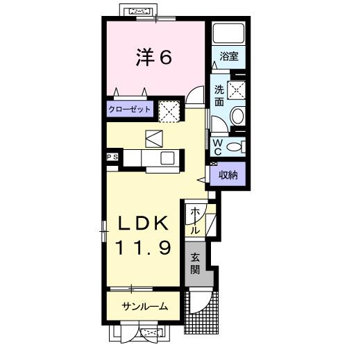 ウォークアップ　コクブⅢ（101） 間取り図画像