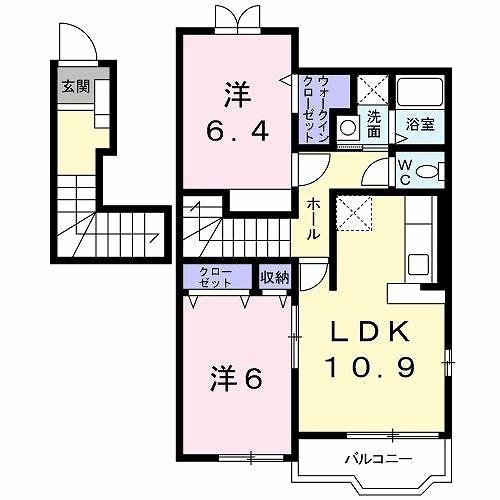 グランウエストＡ（201） 間取り図画像