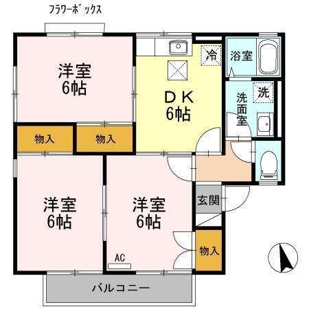 スカイガーデン・青沼　B（102） 間取り図画像