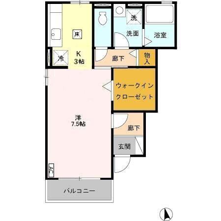 ローズコート･カノン Ⅱ　Ａ/Ｂ（B105） 間取り図画像