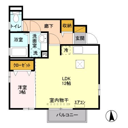 シェリー稲田（101） 間取り図画像