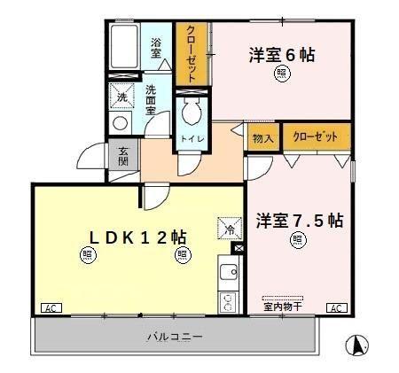 ツインコート　Ｂ（201） 間取り図画像