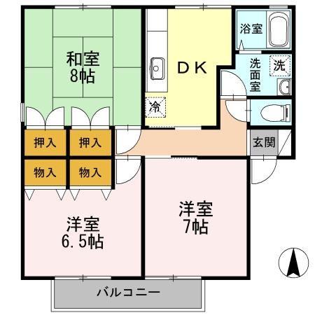 クレアール双葉　Ｃ（C110） 間取り図画像