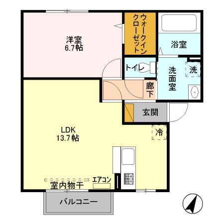 メゾン・ド・リラ　Ｂ（202） 間取り図画像