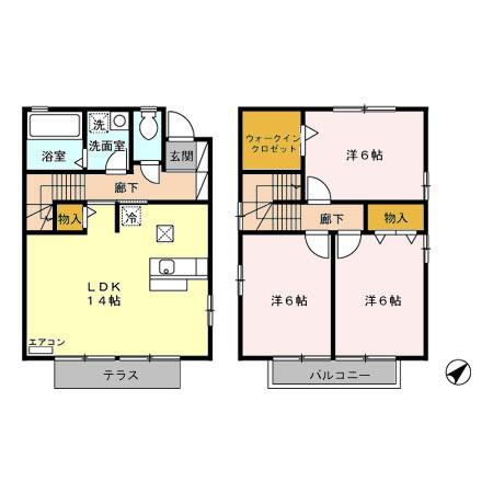 グレイスヒルズ　Ａ/Ｂ/Ｃ（B） 間取り図画像