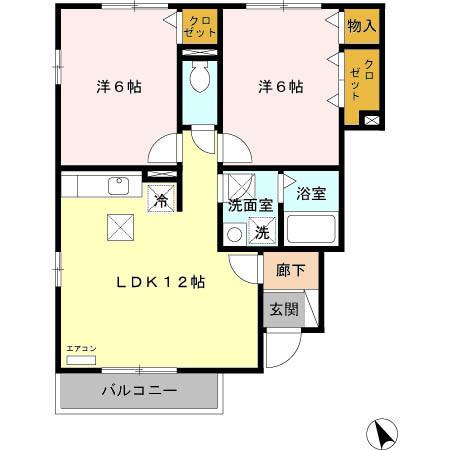 グランモアかじろ　Ａ/Ｂ（A102） 間取り図画像