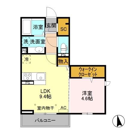 Ｄ-ｒｏｏｍ宮田東（201） 間取り図画像