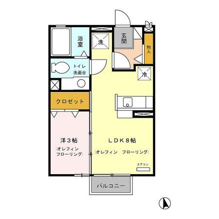 ラ･シャスト　Ⅱ　Ａ/Ｂ（B105） 間取り図画像