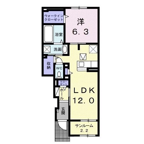 コスモス若槻（104） 間取り図画像