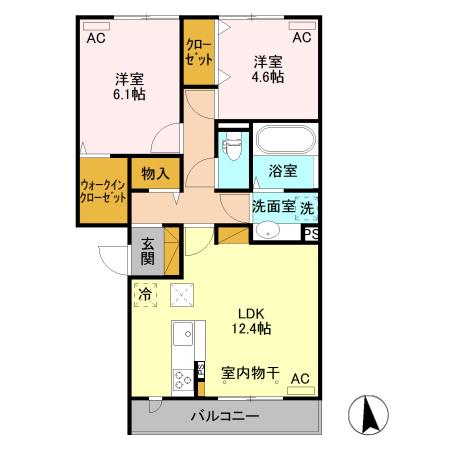 Ｒｉｃｈｅ(ﾘｯｼｭ)　Ｂ棟（101） 間取り図画像
