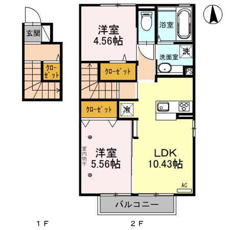 レザン･Ｍ（201） 間取り図画像