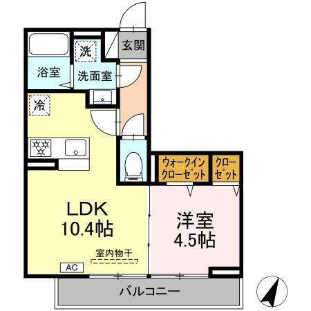 (仮称)D-ROOM 笹賀（207） 間取り図画像