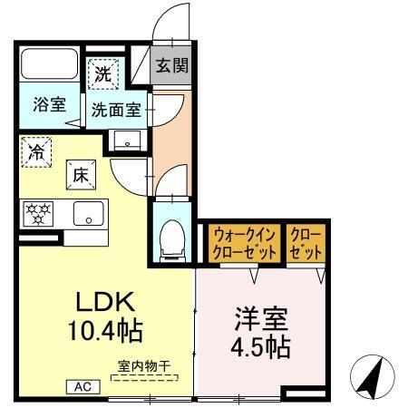 (仮称)D-ROOM 笹賀（107） 間取り図画像