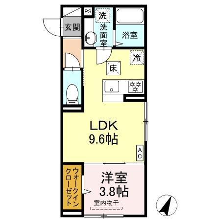 (仮称)D-ROOM 笹賀（101） 間取り図画像