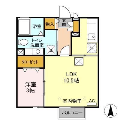 サンパティーク上田原　Ａ/Ｂ（A101） 間取り図画像