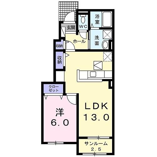 フレスクーラ蟻ヶ崎Ⅰ（102） 間取り図画像