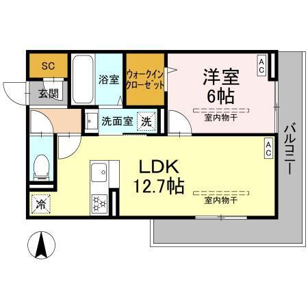 GRAND D-ROOM里山辺（301） 間取り図画像