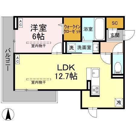 GRAND D-ROOM里山辺（305） 間取り図画像