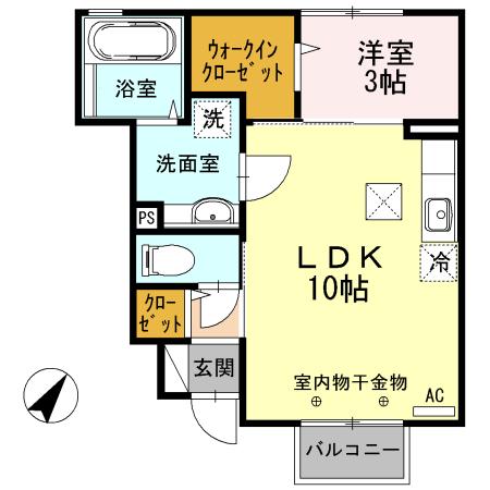 あすなろハイツ　Ⅱ（101） 間取り図画像