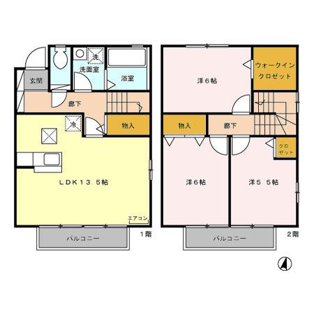 クレアール朝陽（A） 間取り図画像
