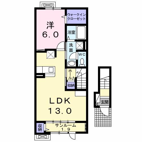 プラシードＢ（202） 間取り図画像