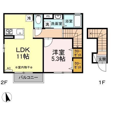 ｍｅｌａ  p e s c a(ﾒｰﾗ ﾍﾟｽｶ）（202） 間取り図画像