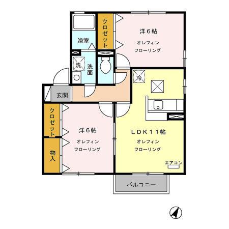 ロランジュ千曲　Ａ/Ｂ/Ｃ/Ｄ（C101） 間取り図画像