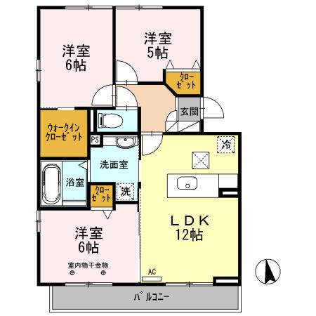 マルベリータウン 　カノン（102） 間取り図画像
