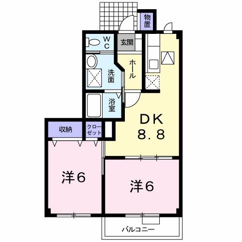 エディビレッヂ　Ｂ（102） 間取り図画像