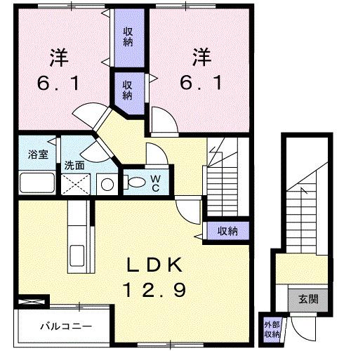 ルーラルブラッサム　Ａ（202） 間取り図画像
