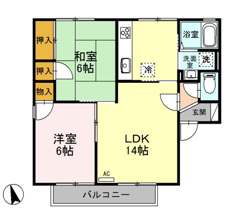 ベル・ヴィラージュ　Ａ/Ｂ（B205） 間取り図画像