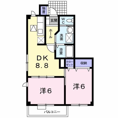 エディビレッヂ　Ｂ（104） 間取り図画像