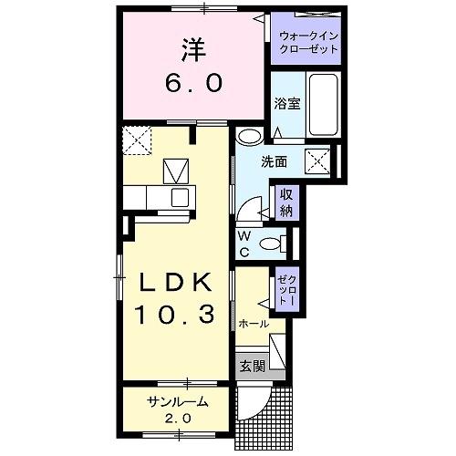 ソレイユ　フルール（101） 間取り図画像