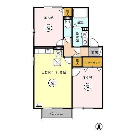 セジュールあやめ　Ａ/Ｂ/Ｃ（A102） 間取り図画像