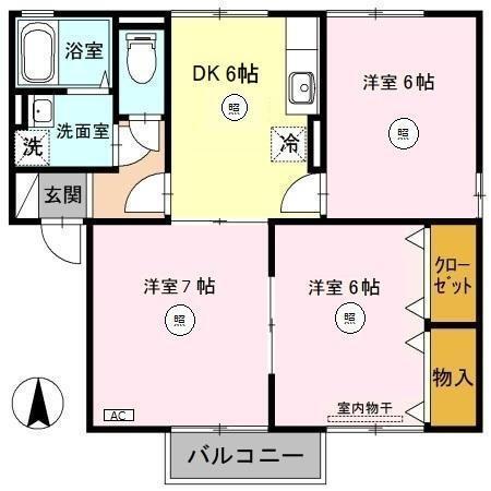 サニーハイツ　Ａ（201） 間取り図画像