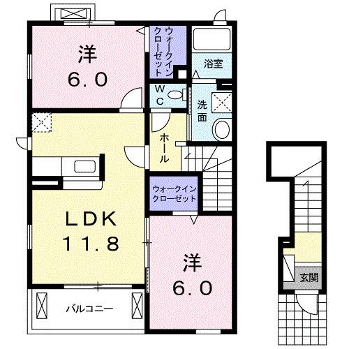 パルメゾン　弐番館（201） 間取り図画像