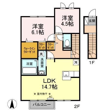 モダンコート・アイ　A（202） 間取り図画像