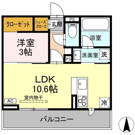 Oryza Folium(ｵﾘｻﾞ ﾌｫﾘｳﾑ)（302） 間取り図画像